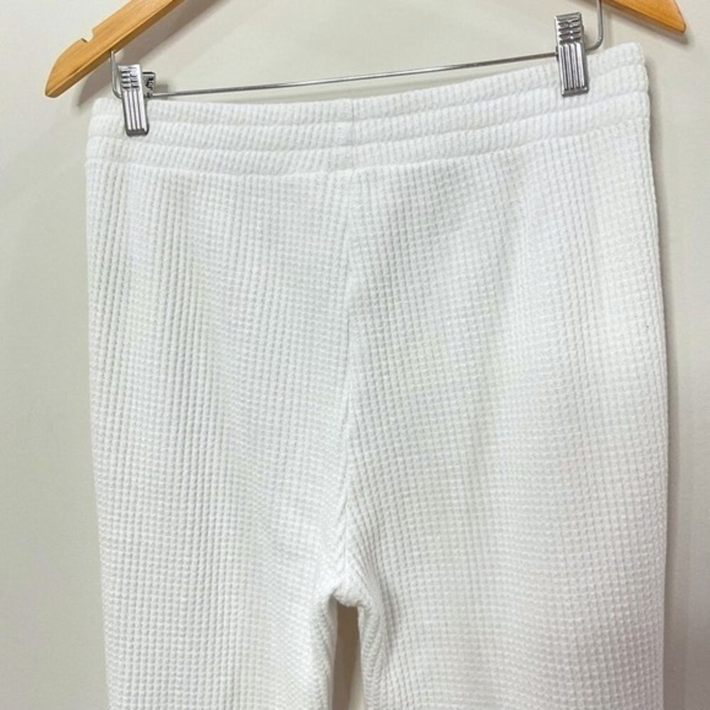 Norma Kamali White Waffle Knit‎ Boyfriend Puff Jog Pant - Picture 6 of 8